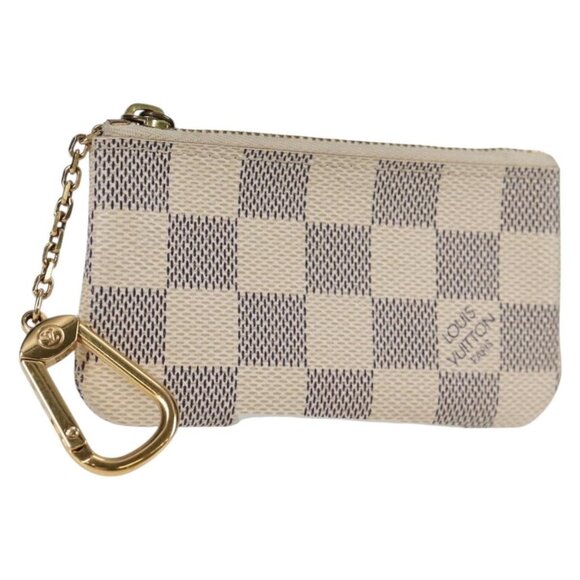 LOUIS VUITTON Damier Azur Pochette Cles Coin Purse N62659 LV Auth 137333V - Picture 1 of 16